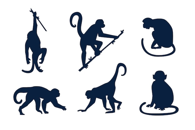 Free vector hand drawn monkey silhouette