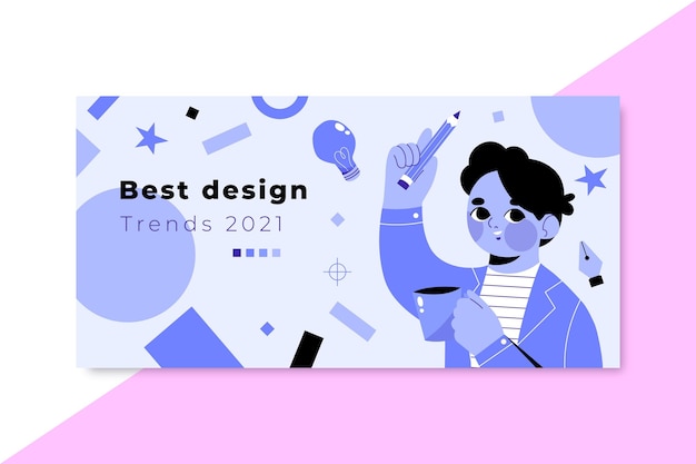 Vettore gratuito intestazione del blog di design monocolore disegnato a mano