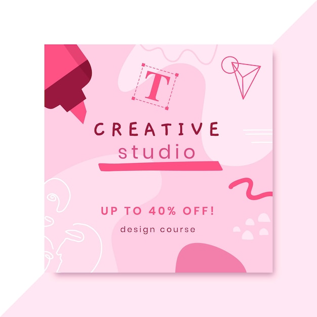 Free vector hand drawn monocolor design instagram post