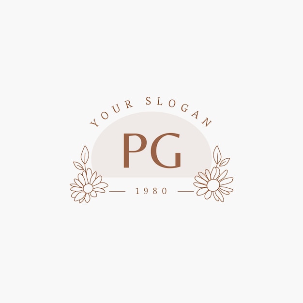 Hand drawn monogram logo template