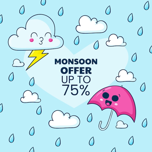 Free vector hand drawn monsoon season discount illustration