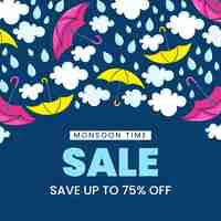 Free vector hand drawn monsoon season sale illustration