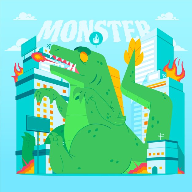 Free vector hand drawn monster illustration