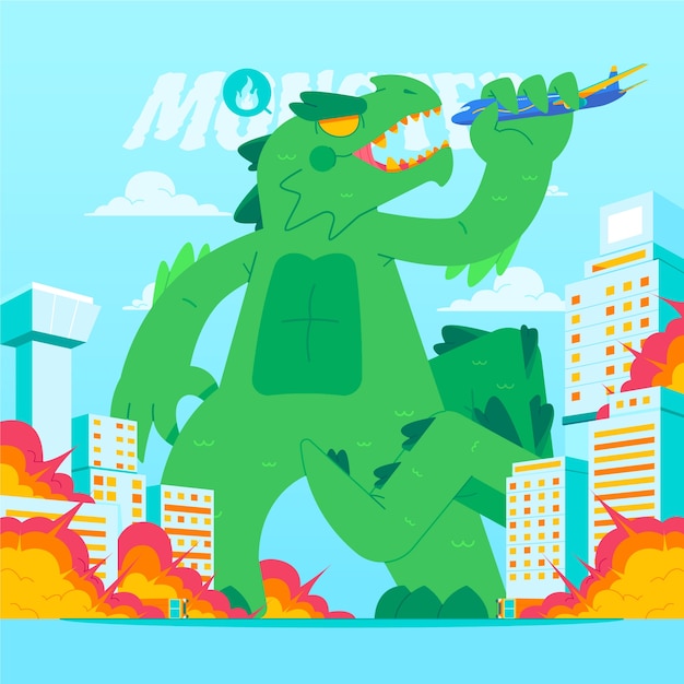 Free vector hand drawn monster illustration