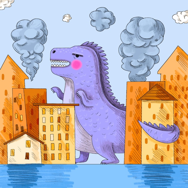 Free Vector hand drawn monster illustration