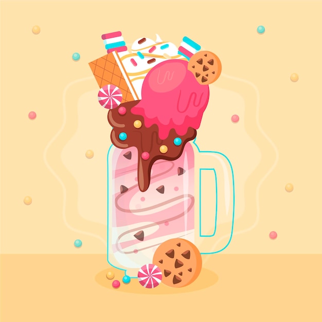 Free vector hand drawn monster shake concept