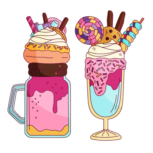 Hand drawn monster shakes