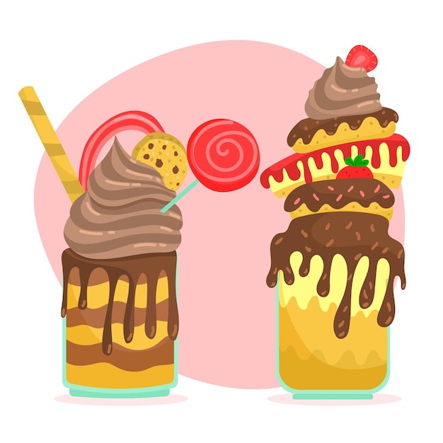 Free vector hand drawn monster shakes