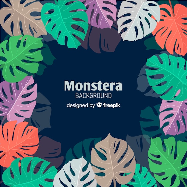 Fondo disegnato a mano di monstera