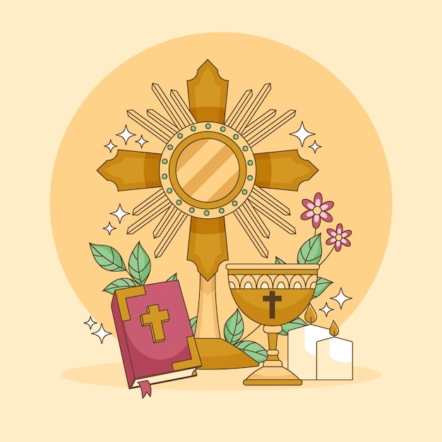 Hand drawn monstrance illustration