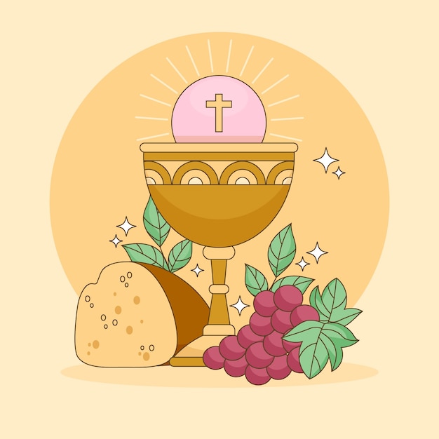 Hand drawn monstrance illustration