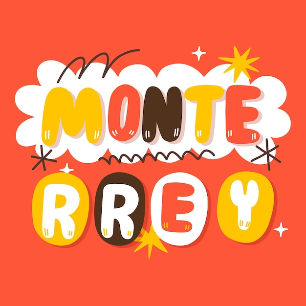 Hand drawn monterrey text illustration