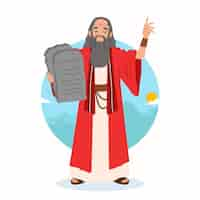 Free vector hand drawn moses illustration