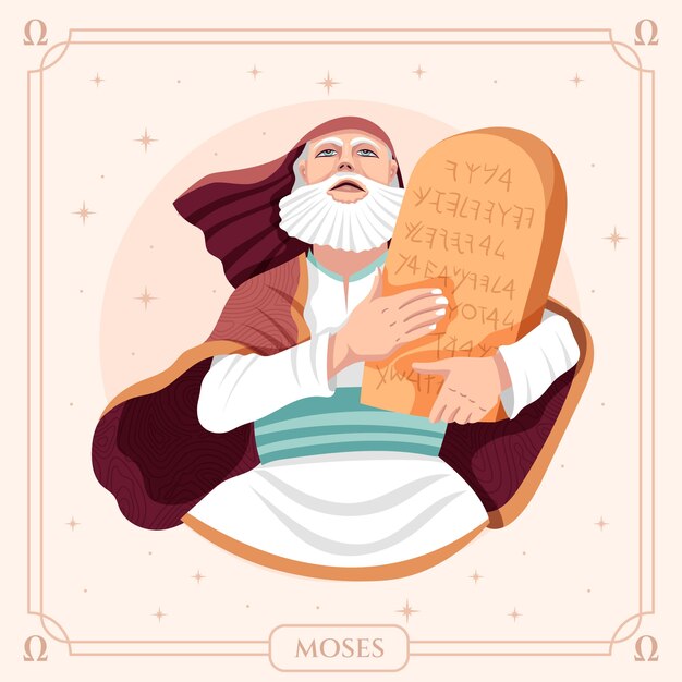 Hand drawn moses illustration