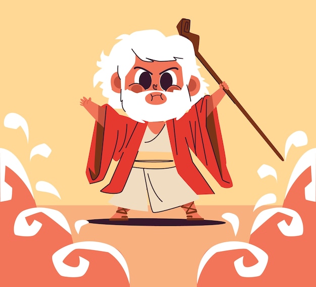 Free vector hand drawn moses illustration