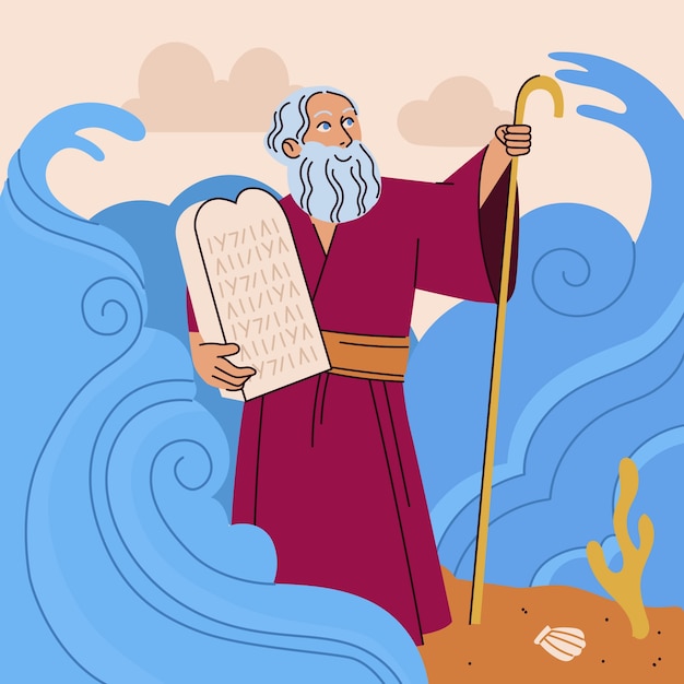 Free vector hand drawn moses illustration