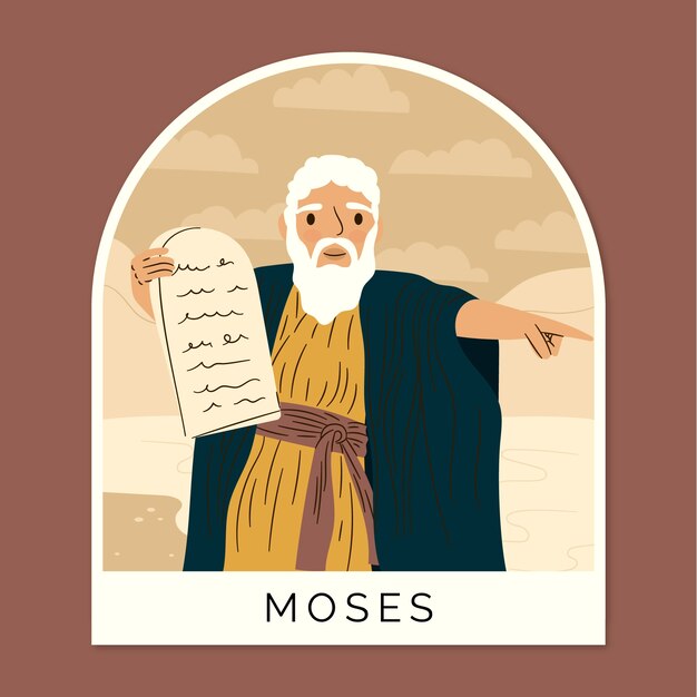 Нарисованная рукой иллюстрация Моисея