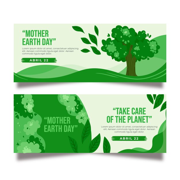 Hand-drawn mother earth banner