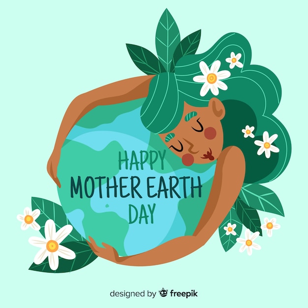 Hand drawn mother earth day background
