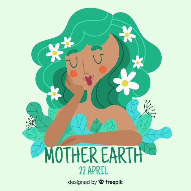 Hand drawn mother earth day background