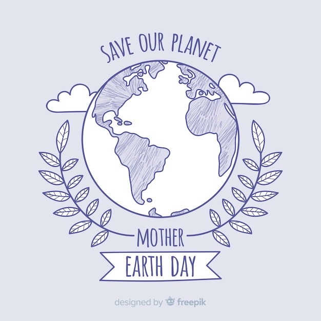 Free vector hand drawn mother earth day background