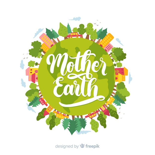 Hand drawn mother earth day background