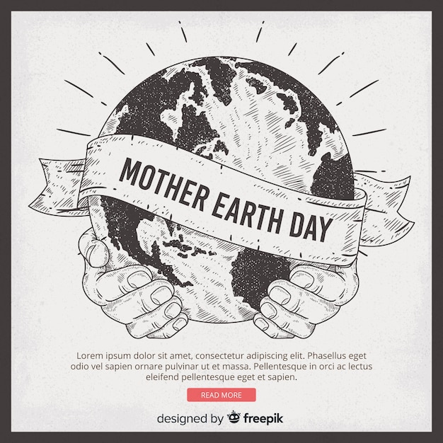 Free vector hand drawn mother earth day background