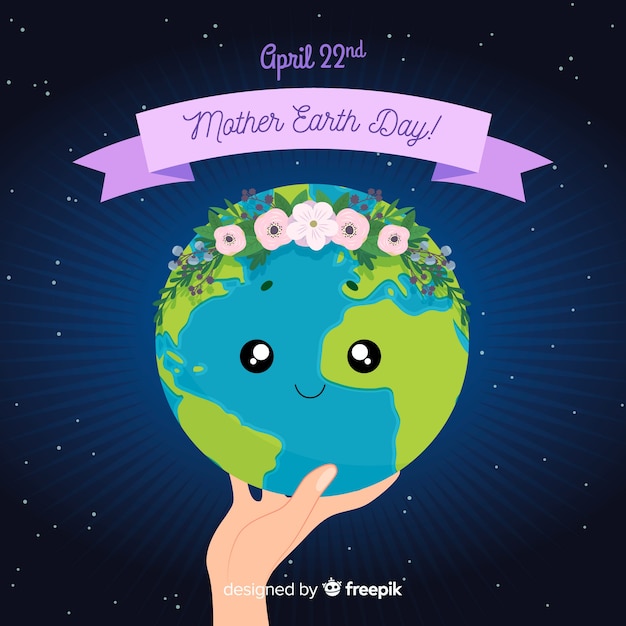 Hand drawn mother earth day background