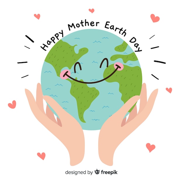 Free vector hand drawn mother earth day background