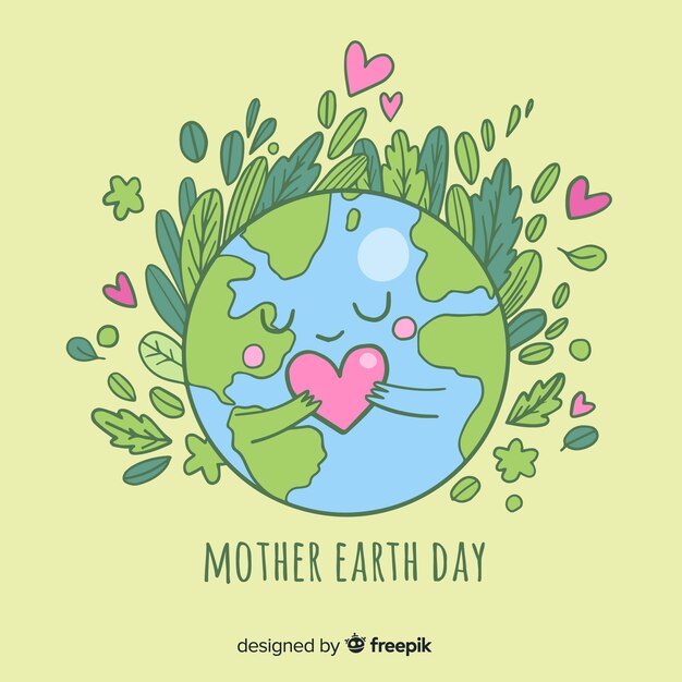 手描きの母なる地球日の背景