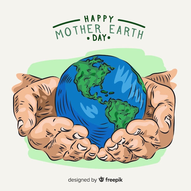 Hand drawn mother earth day background