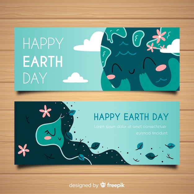 Hand drawn mother earth day banner