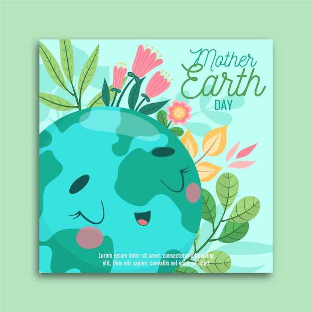 Free vector hand drawn mother earth day banner