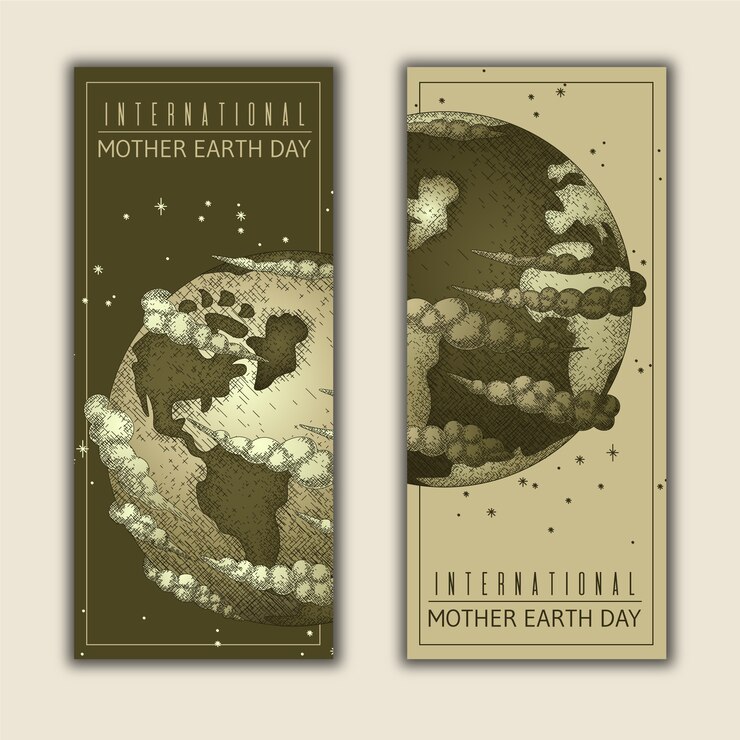 Free Vector hand drawn mother earth day banner