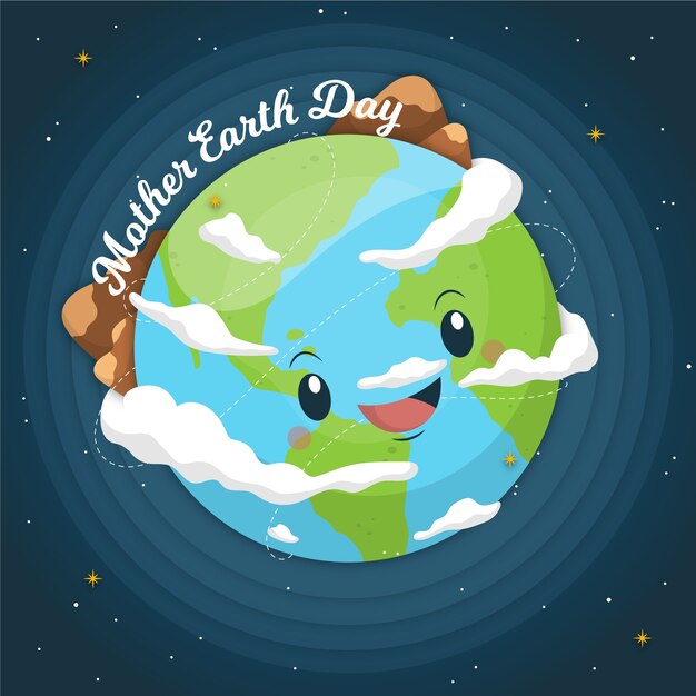 Hand-drawn mother earth day concept