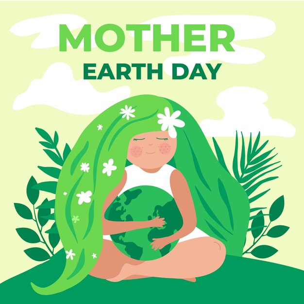 Hand-drawn mother earth day concept