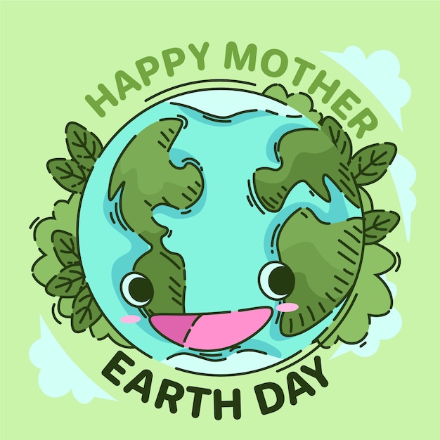 Free vector hand drawn mother earth day concept