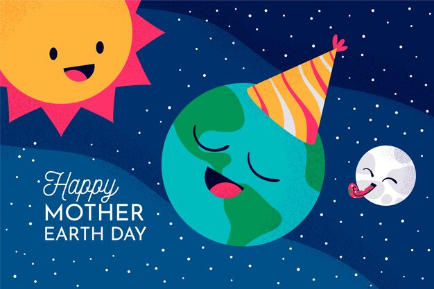 Hand-drawn mother earth day design