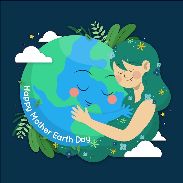 Hand-drawn mother earth day design