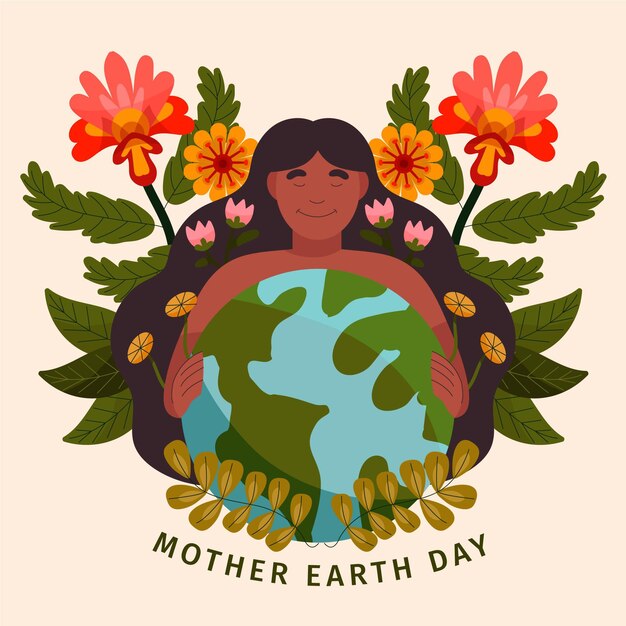 Нарисованная рукой иллюстрация дня матери-земли