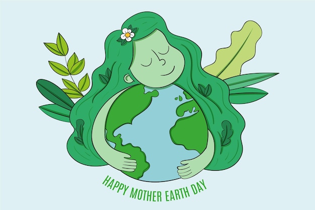 Free vector hand drawn mother earth day illustration