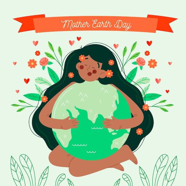 Free vector hand drawn mother earth day illustration