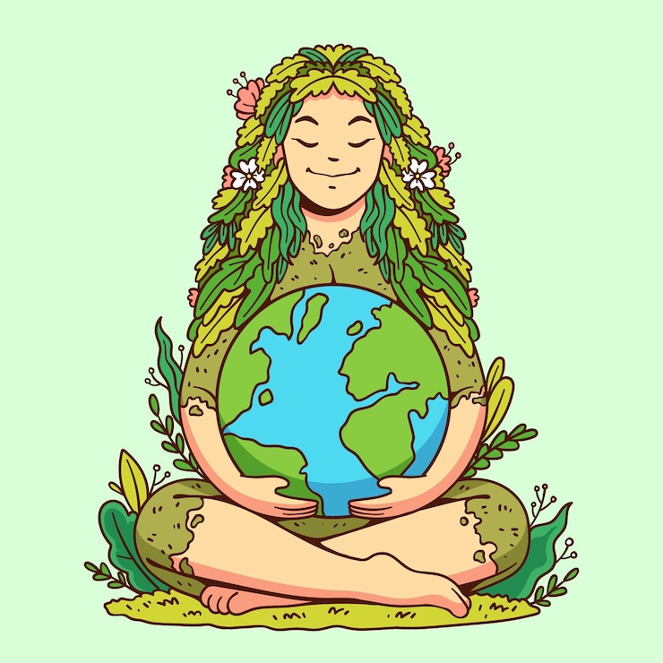 मुफ़्त वेक्टर hand drawn mother earth day illustration