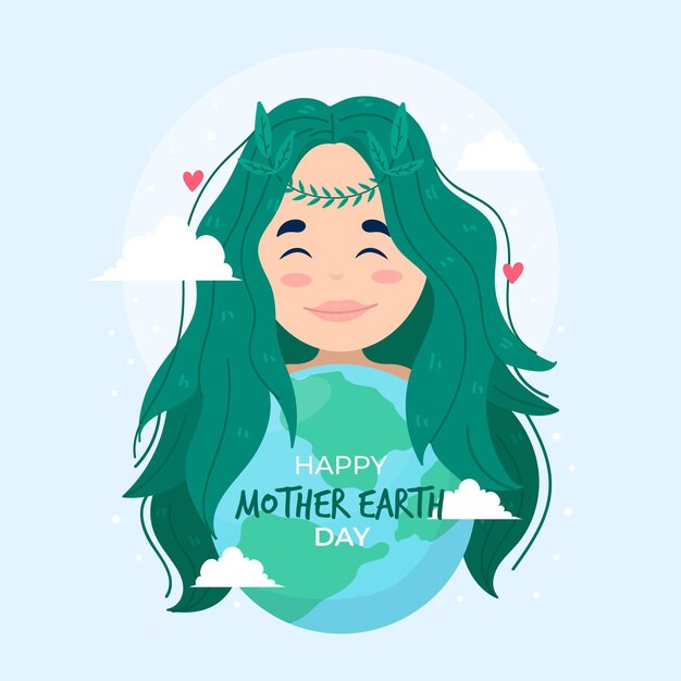 手描きの母なる地球デーのイラスト