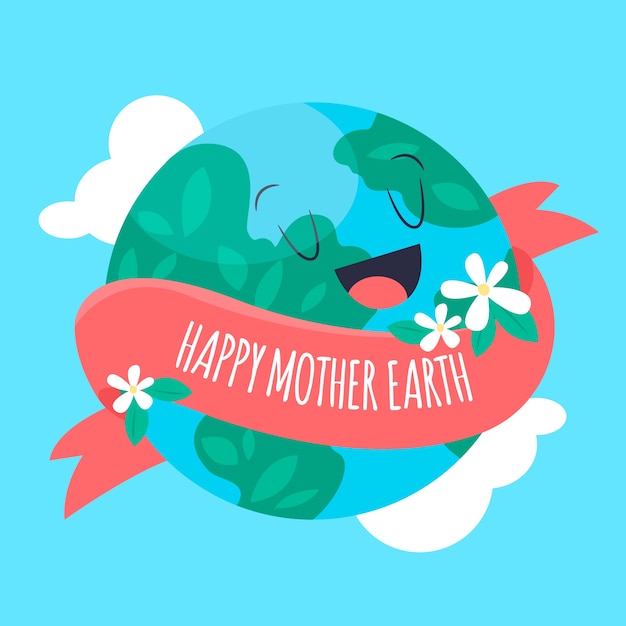 Hand-drawn mother earth day theme