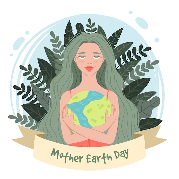 Free vector hand drawn mother earth day