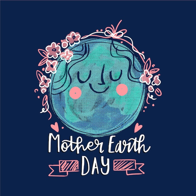 Hand drawn mother earth day