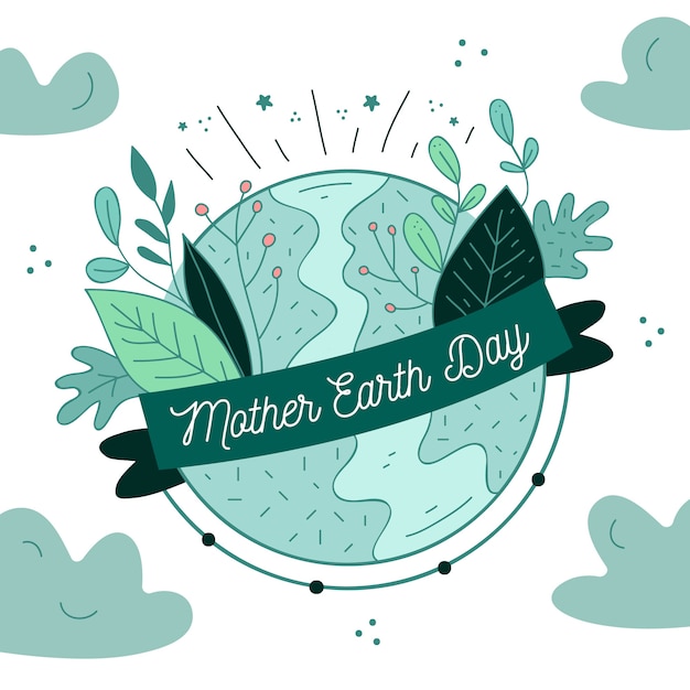 Free vector hand drawn mother earth day