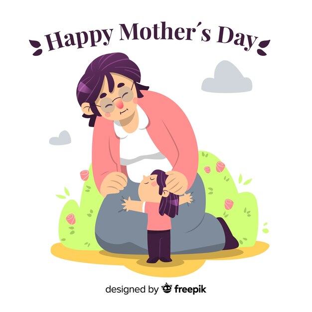 Hand drawn mother's day background