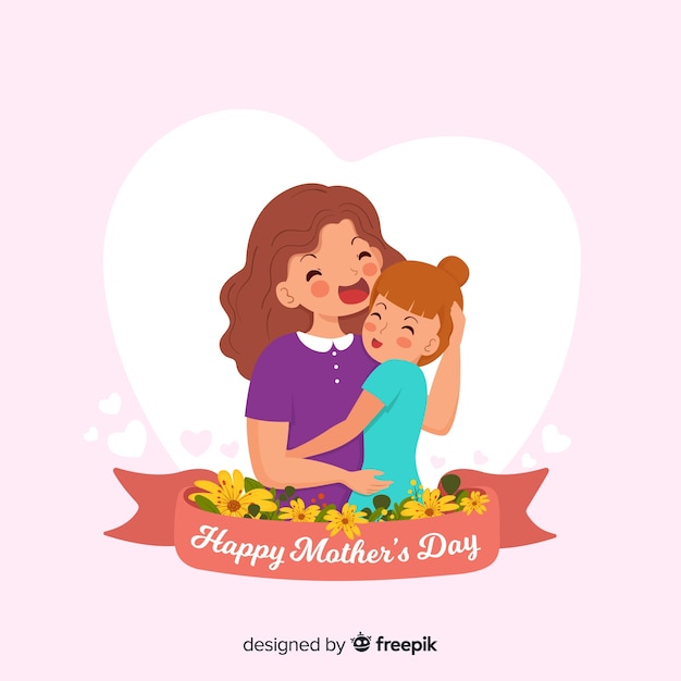 Free vector hand drawn mother's day background